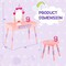 Pink Kids Vanity Table with Silver Mirror Stool Storage Drawer and Accessories MDF